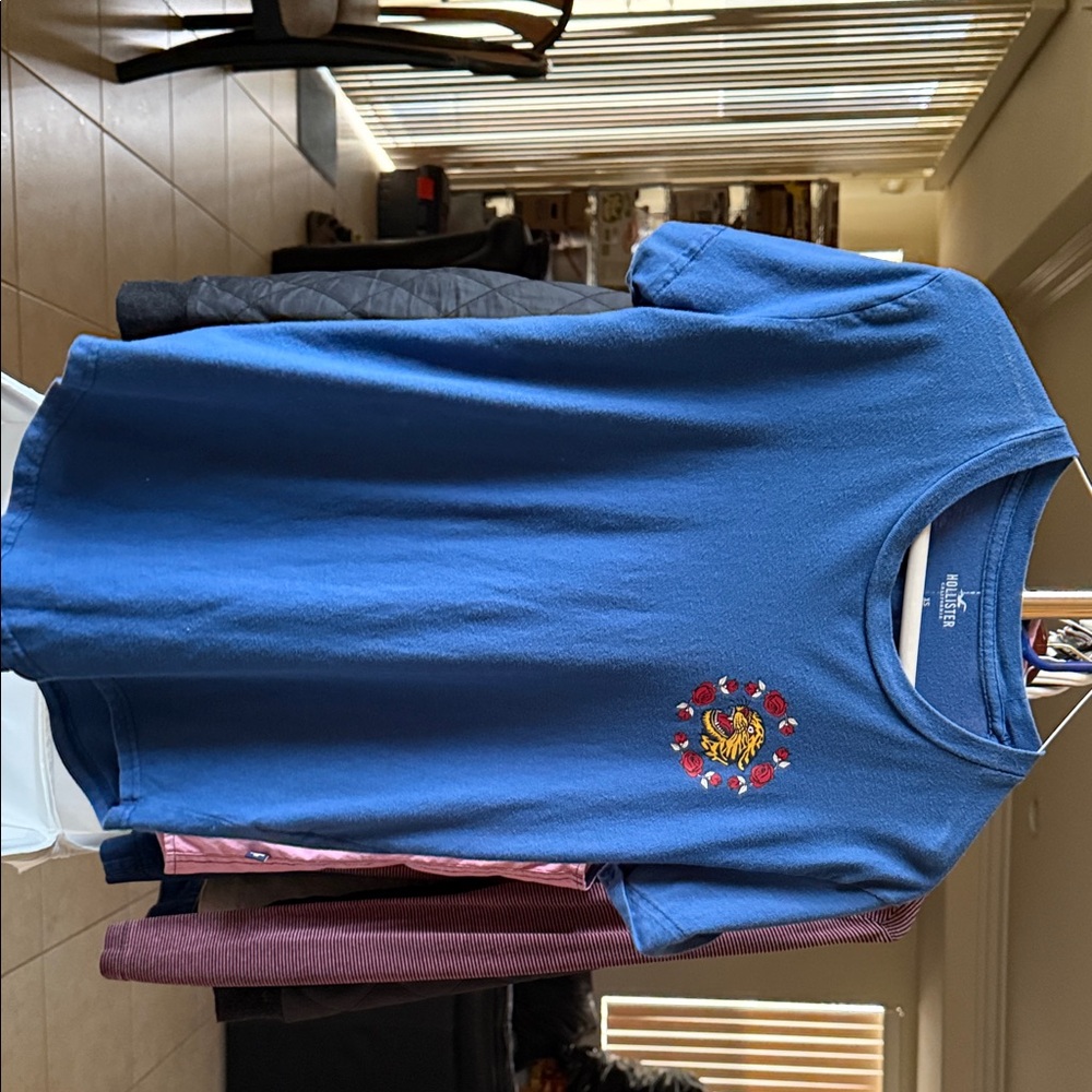 Hollister Blue Kids Tee with Embroidered Design